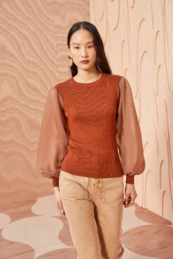 ULLA JOHNSON Sabrina Pullover - Redwood -ULLA JOHNSON Outlet ULLA JOHNSON Sabrina Pullover REDWOOD 0006