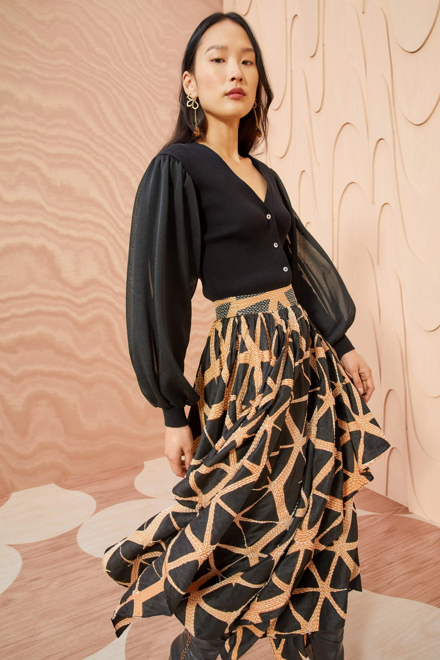 ULLA JOHNSON Savita Skirt - Onyx 5 ULLA JOHNSON Savita Skirt - Onyx - Image 5