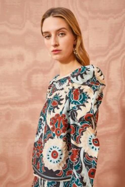 ULLA JOHNSON Siya Blouse - Lapis -ULLA JOHNSON Outlet ULLA JOHNSON Siya Blouse LAPIS 0083