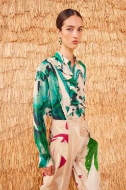 ULLA JOHNSON Study Blouse - Portrait In Green -ULLA JOHNSON Outlet ULLA JOHNSON StudyBlouse PORTRAITINGREEN SP250237 03