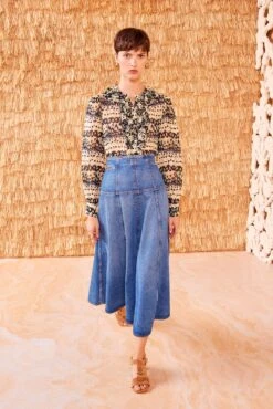 ULLA JOHNSON The Brigette Skirt - Danube 9 ULLA JOHNSON The Brigette Skirt - Danube -ULLA JOHNSON Outlet ULLA JOHNSON The Brigette Skirt DANUBE 03