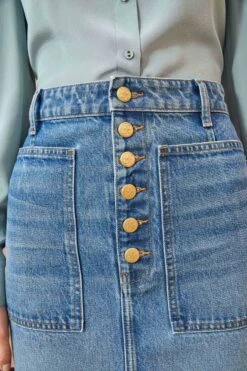 ULLA JOHNSON The Bea Skirt - Danube Medium Indigo Wash -ULLA JOHNSON Outlet ULLA JOHNSON The Bea Skirt DANUBEMEDIUMINDIGOWASH 0090