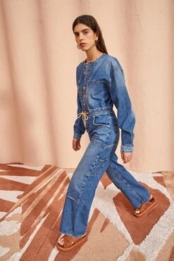 ULLA JOHNSON The Stevie Jumpsuit - Danube Medium Indigo Wash -ULLA JOHNSON Outlet ULLA JOHNSON The Stevie DANUBE MEDIUM INDIGO WASH 03