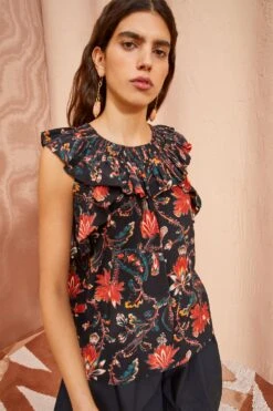 ULLA JOHNSON Tulip Top - Obsidian -ULLA JOHNSON Outlet ULLA JOHNSON Tulip Top OBSIDIAN 0020