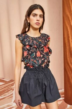 ULLA JOHNSON Tulip Top - Obsidian