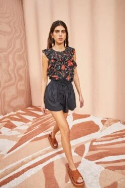 ULLA JOHNSON Tulip Top - Obsidian -ULLA JOHNSON Outlet ULLA JOHNSON Tulip Top OBSIDIAN 01 MAIN