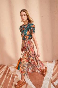 ULLA JOHNSON Ursa Skirt - Coral Bloom 9 ULLA JOHNSON Ursa Skirt - Coral Bloom -ULLA JOHNSON Outlet ULLA JOHNSON Ursa Skirt CORAL BLOOM 0019