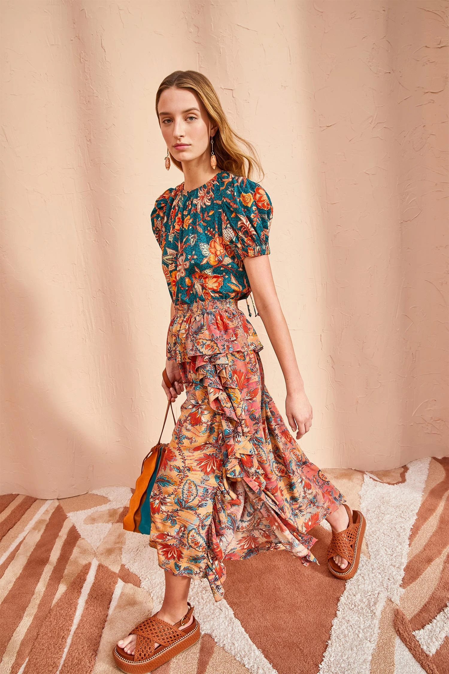 ULLA JOHNSON Ursa Skirt - Coral Bloom 3 ULLA JOHNSON Ursa Skirt - Coral Bloom - Image 3