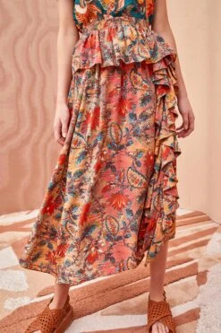 ULLA JOHNSON Ursa Skirt - Coral Bloom 11 ULLA JOHNSON Ursa Skirt - Coral Bloom -ULLA JOHNSON Outlet ULLA JOHNSON Ursa Skirt CORAL BLOOM 0080