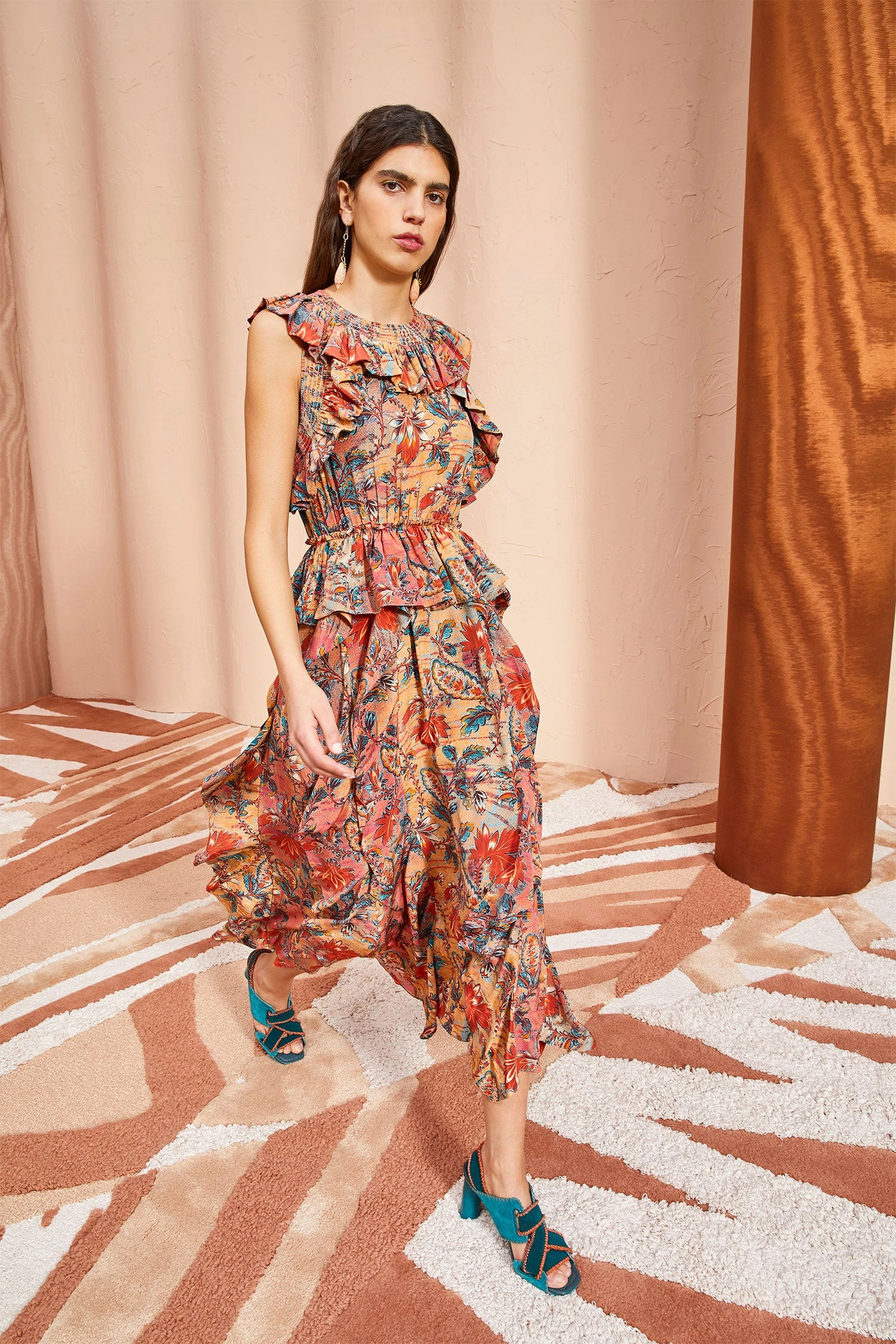 ULLA JOHNSON Violeta Dress - Coral Bloom 1 ULLA JOHNSON Violeta Dress - Coral Bloom