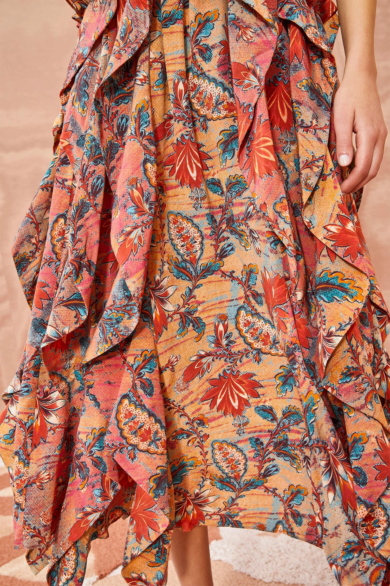 ULLA JOHNSON Violeta Dress - Coral Bloom 4 ULLA JOHNSON Violeta Dress - Coral Bloom - Image 4