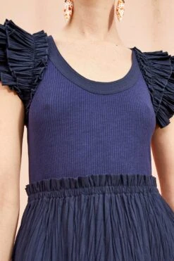 ULLA JOHNSON Virginia Dress - Midnight -ULLA JOHNSON Outlet ULLA JOHNSON Virginia Dress MIDNIGHT 05