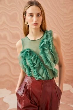 ULLA JOHNSON Winnifred Top - Jade 10 ULLA JOHNSON Winnifred Top - Jade -ULLA JOHNSON Outlet ULLA JOHNSON Winnifred Top JADE 0168