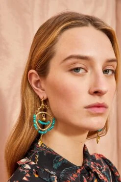ULLA JOHNSON Beaded Chandelier Earring - Turquoise