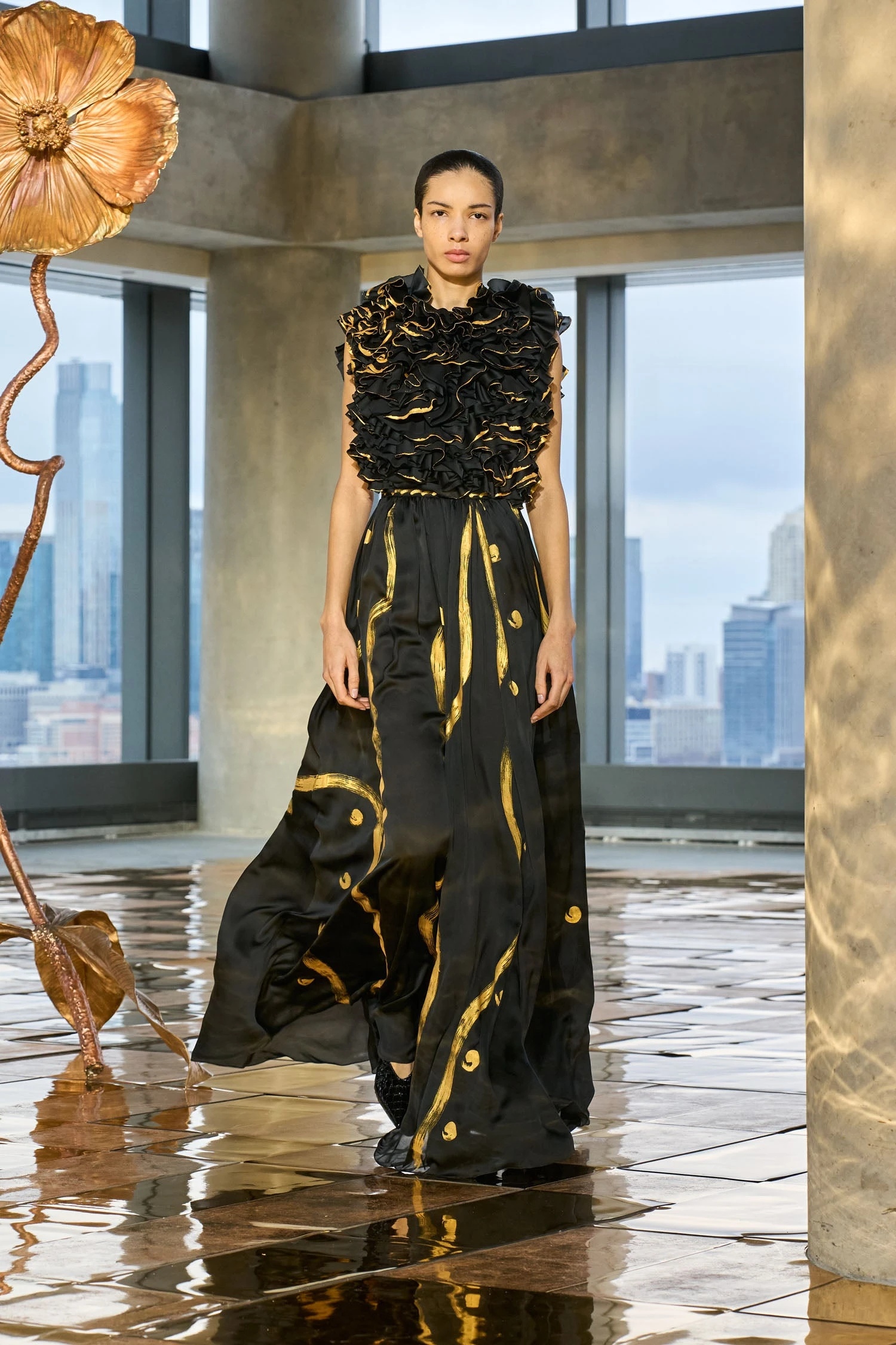 ULLA JOHNSON Byzantine Handpainted Silk Backless Gown - Gild 5 ULLA JOHNSON Byzantine Handpainted Silk Backless Gown - Gild - Image 5