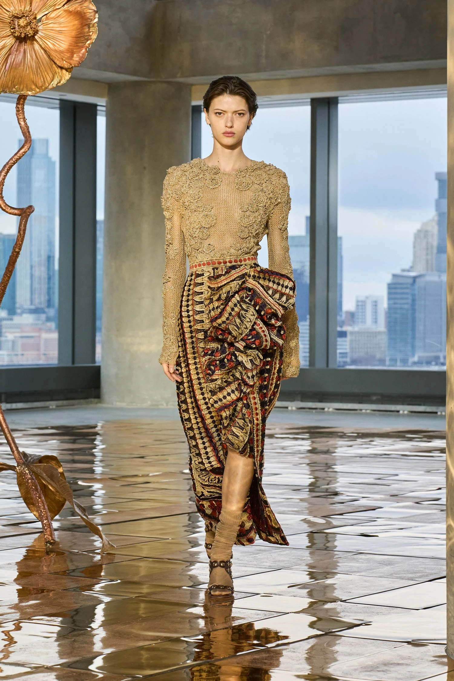 ULLA JOHNSON Yasmin Jacquard High Waist Ruffle Front - Ametrine 6 ULLA JOHNSON Yasmin Jacquard High Waist Ruffle Front - Ametrine - Image 6