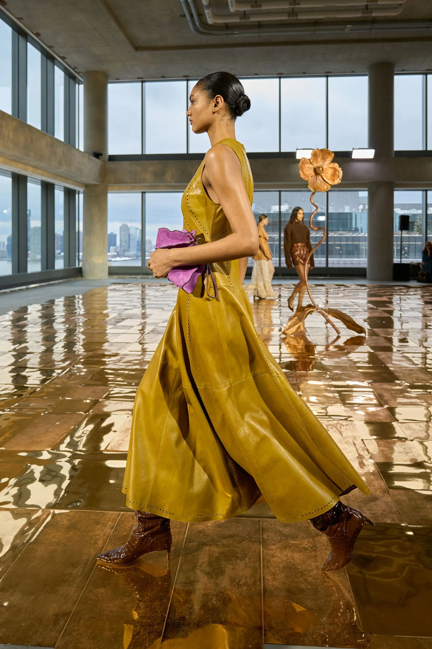 ULLA JOHNSON Juliette Leather Sleeveless Long Dress - Willow 6 ULLA JOHNSON Juliette Leather Sleeveless Long Dress - Willow - Image 6