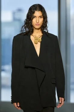 ULLA JOHNSON Elea Draped Front Blazer- Noir -ULLA JOHNSON Outlet UllaJohnsonF25details020