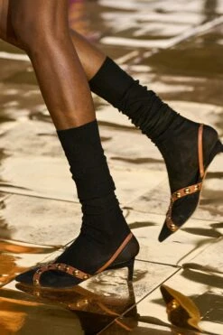 ULLA JOHNSON Vendome Studded Kitten Heel - Noir Mixte -ULLA JOHNSON Outlet UllaJohnsonF25details107