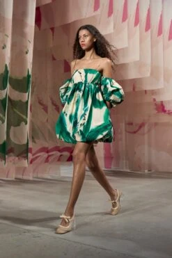 ULLA JOHNSON Hartigan Dress - Portrait In Green -ULLA JOHNSON Outlet UllaJohnsonSS25Side04