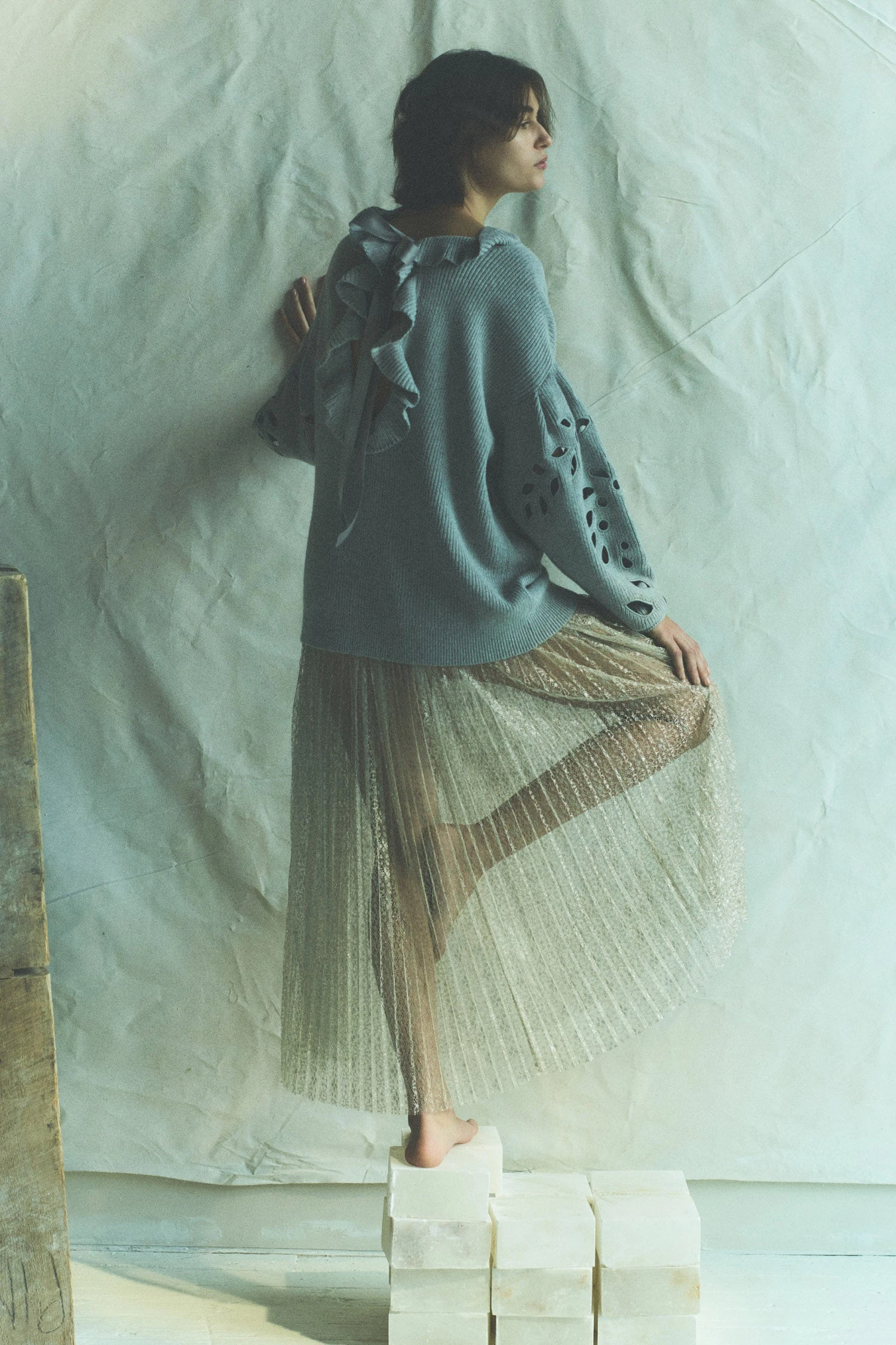 ULLA JOHNSON Maren Pleated Skirt - Sterling 5 ULLA JOHNSON Maren Pleated Skirt - Sterling - Image 5