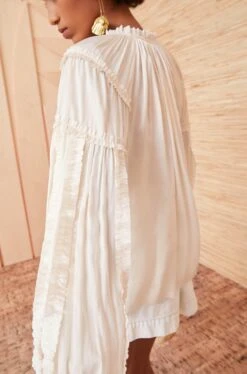 ULLA JOHNSON Maeve Blouse - Blanc -ULLA JOHNSON Outlet ulla johnson white maeve top blanc UJ990237 view 3